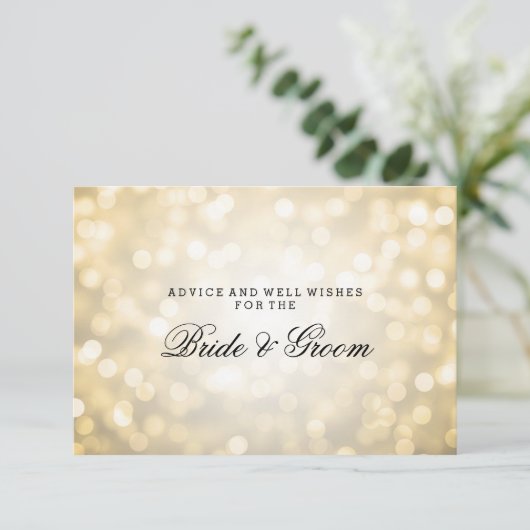Weddenschap Kaart Gold Glitter Lights (Staand voorkant)