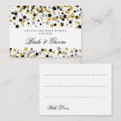 Weddenschap Kaart Gold Glitter Stars Confetti (Voorkant / Achterkant)
