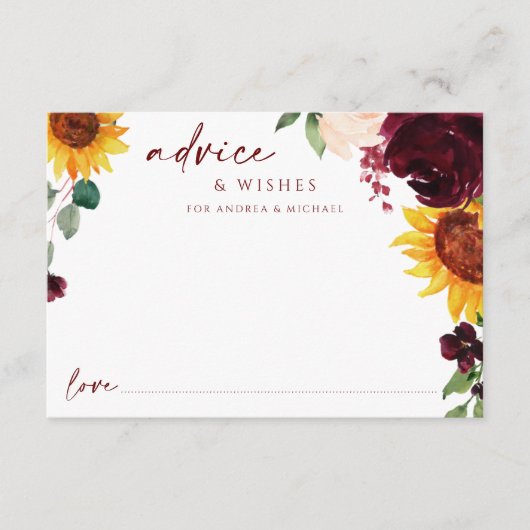 Weddenschap Kaart Herfst Zonnebloemen Wedden (Voorkant)