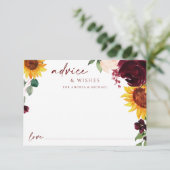 Weddenschap Kaart Herfst Zonnebloemen Wedden (Staand voorkant)