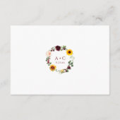 Weddenschap Kaart Herfst Zonnebloemen Wedden (Achterkant)