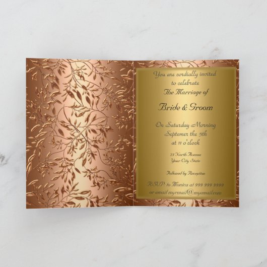 Weddenschap Kaart Invitation Gold (Binnen)