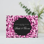 Weddenschap Kaart roze lichte lichten (Staand voorkant)