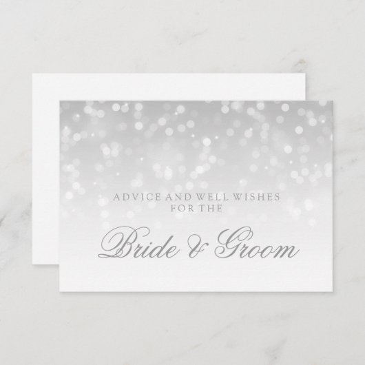 Weddenschap Kaart Silver Bokeh Sparkle Lights (Voorkant / Achterkant)