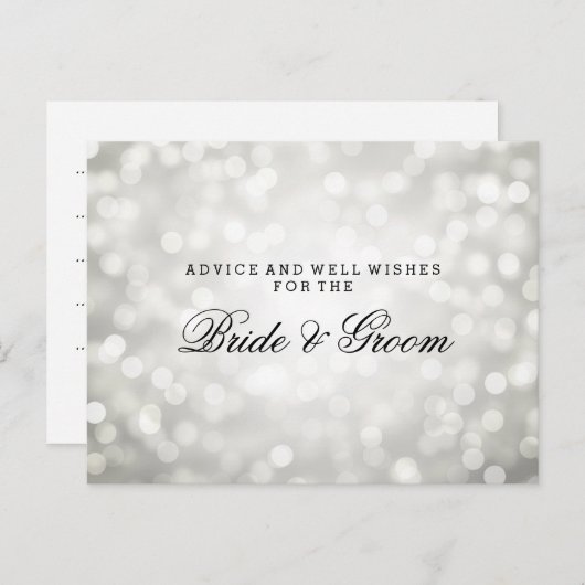 Weddenschap Kaart Silver Glitter Lights (Voorkant / Achterkant)