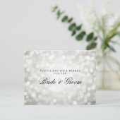 Weddenschap Kaart Silver Glitter Lights (Staand voorkant)