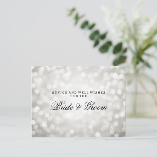 Weddenschap Kaart Silver Glitter Lights (Staand voorkant)