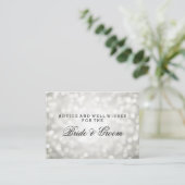 Weddenschap Kaart Silver Glitter Lights (Staand voorkant)