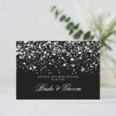 Weddenschap Kaart Silver Midnight Glam (Staand voorkant)