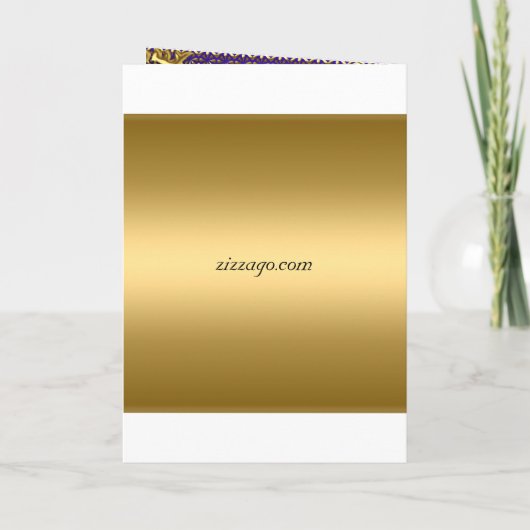 Weddenschap Kaart Uitnodiging Gold Royal Blue (Achterkant)