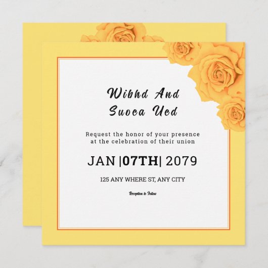 Weddenschap Kaart vierkant Gatefold Design (Voorkant / Achterkant)