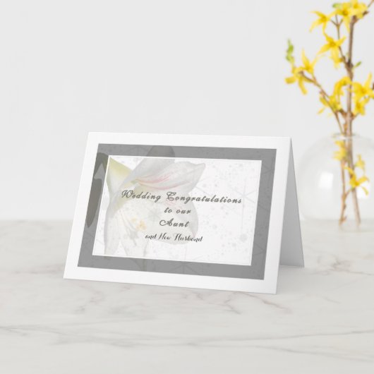 Weddenschap Kaart voor tante en nieuwe man (Gele Bloem)