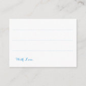 Weddenschap Kaart zomerblauwe Waterverf (Achterkant)