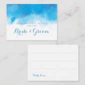 Weddenschap Kaart zomerblauwe Waterverf (Voorkant / Achterkant)