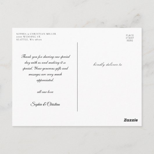 Weddenschap-kalligrafie Hartelijk dank voor het Br Briefkaart (Achterkant)