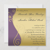 Weddenschap Kassy Paars Gold Floral Kaart (Achterkant)