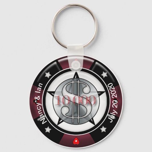  Weddenschap Keepaardse Vegas Chip Sleutelhanger (Voorkant)