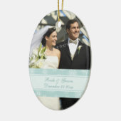 Weddenschap kerstversiering keramisch ornament (Links)