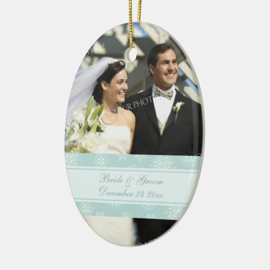 Weddenschap kerstversiering keramisch ornament (Links)