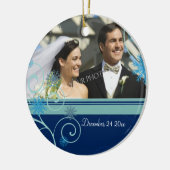 Weddenschap kerstversiering keramisch ornament (Links)