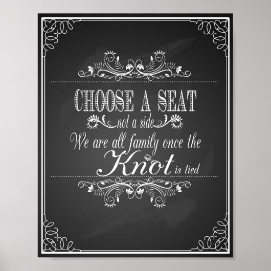 Weddenschap Kies een bord voor een zitplaats Poster (Voorkant)