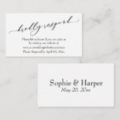 Weddenschap Kindly Antwoord online Luxury Script Informatiekaartje (Voorkant / Achterkant)