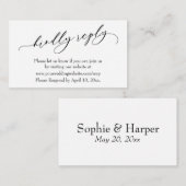 Weddenschap Kindly Reply Online Luxury Script Informatiekaartje (Voorkant / Achterkant)