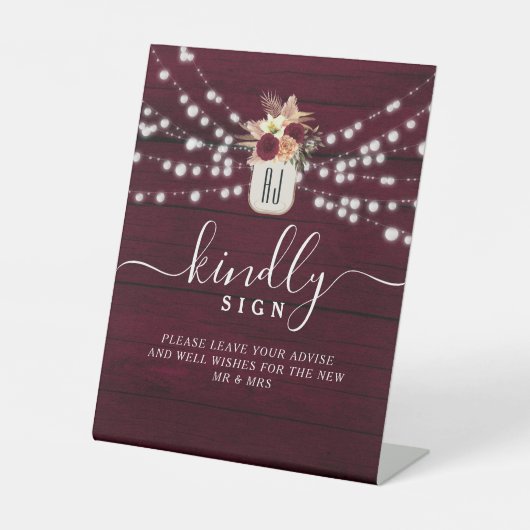 Weddenschap Kindly Sign Reclamebord Met Voetstuk (Voorkant)