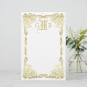 Weddenschap - Klassiek Gold Lijst Traditioneel Briefpapier (Staand voorkant)