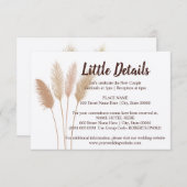 Weddenschap kleine details Pampas Grass Informatiekaartje (Voorkant / Achterkant)