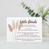 Weddenschap kleine details Pampas Grass Informatiekaartje (Staand voorkant)