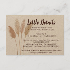 Weddenschap kleine details Pampas Grass Informatiekaartje