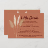 Weddenschap kleine details Pampas Grass Informatiekaartje (Voorkant / Achterkant)