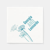 Weddenschap/koeien peterselie blauwgroen papier se servetten (Voorkant)