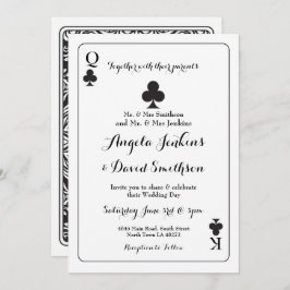 Weddenschap Koningin Ace Clubs speelkaart uitnodig Kaart