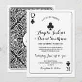 Weddenschap Koningin Clubs speelkaart Ace Black Kaart (Voorkant / Achterkant)