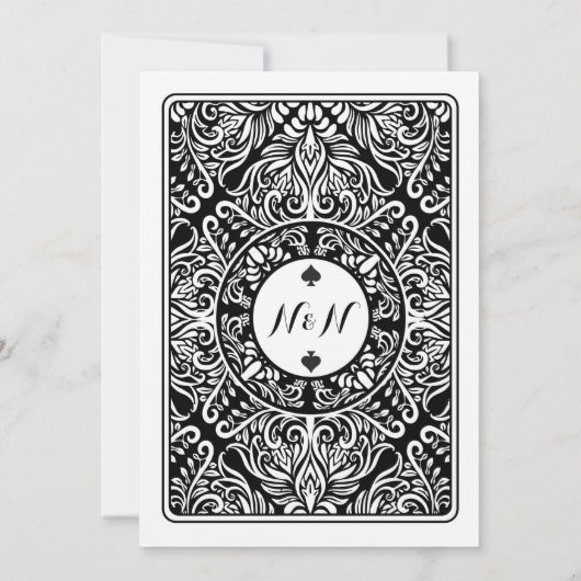 Weddenschap Koningin Spade-speelkaart Ace Invite Kaart (Achterkant)