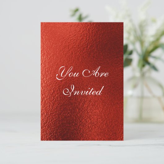 Weddenschap Koninklijke Uitnodiging Rode Mettalisc (Staand voorkant)