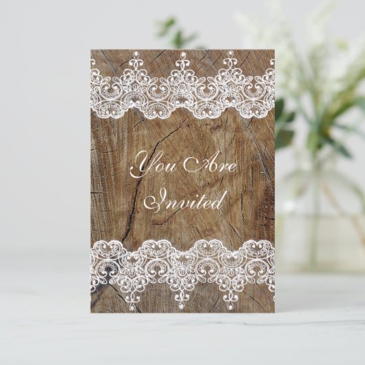 Weddenschap Koninklijke Uitnodiging Rustic Burlap  (Staand voorkant)