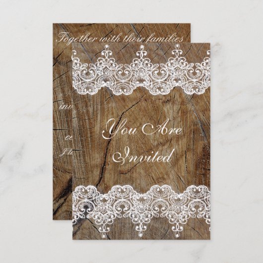 Weddenschap Koninklijke Uitnodiging Rustic Burlap  (Voorkant / Achterkant)