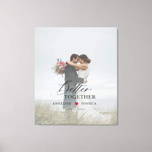 Weddenschap-koppel modern elegant fotografiescript canvas afdruk (Voorkant)