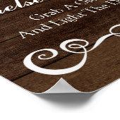Weddenschap - Laat liefdesgloed Rustic Wedding Sig Poster (Hoek)