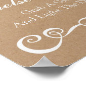 Weddenschap - Laat liefdesgloed Rustic Wedding Sig Poster (Hoek)