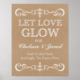 Weddenschap - Laat liefdesgloed Rustic Wedding Sig Poster