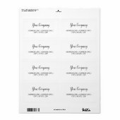 Weddenschap, label voor zakelijke verzending (Full Sheet)