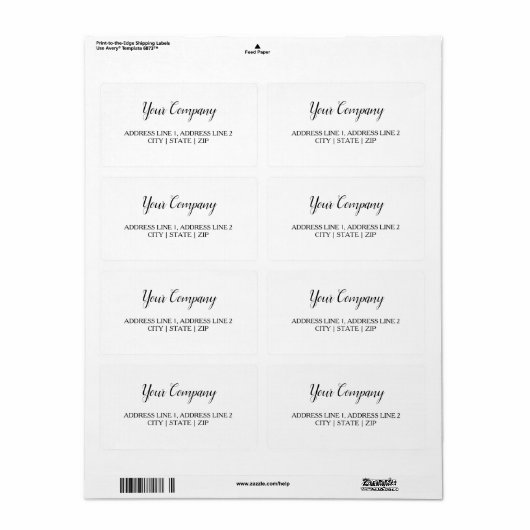 Weddenschap, label voor zakelijke verzending (Full Sheet)