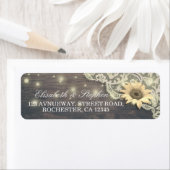 Weddenschap Lace Sunflower Rustic Wood Lichten Etiket (Insitu)