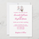 Weddenschap Land Chic Pink Love Uitnodiging (Voorkant)