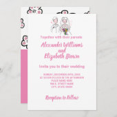 Weddenschap Land Chic Pink Love Uitnodiging (Voorkant / Achterkant)