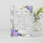 Weddenschap-lavendel en blauwe rozen kaart (Staand voorkant)